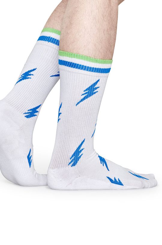 Happy Socks - Ponožky Athletic Flash biela
