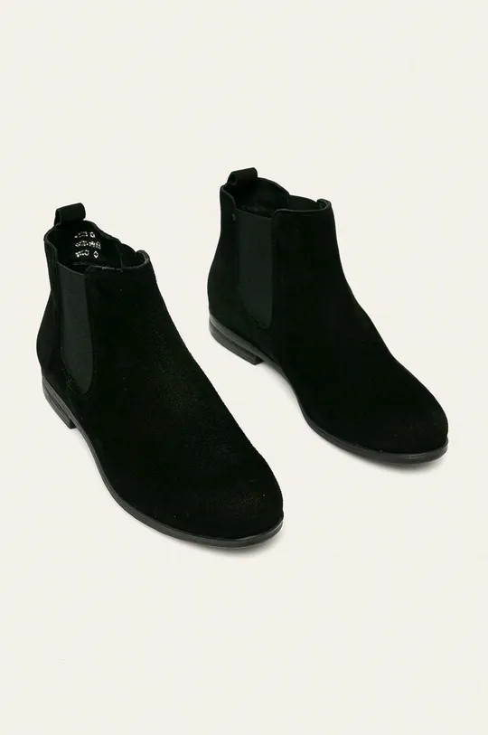 Wojas - Kožené topánky Chelsea čierna