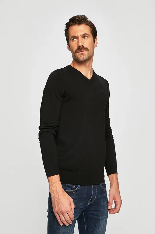 czarny Trussardi Jeans - Sweter Męski