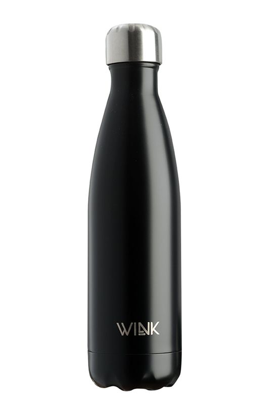 czarny Wink Bottle butelka termiczna BLACK 500 Unisex
