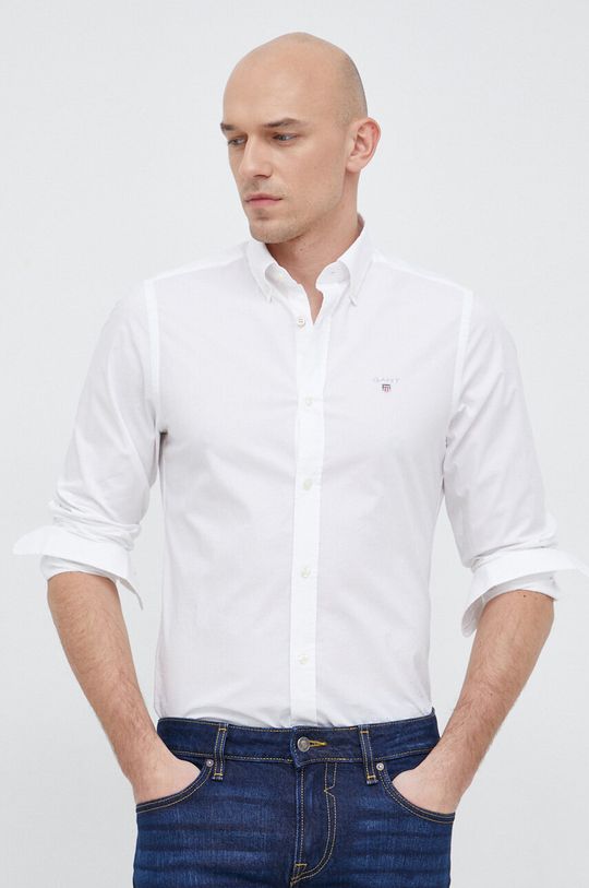 bijela Gant - Pamučna košulja Muški