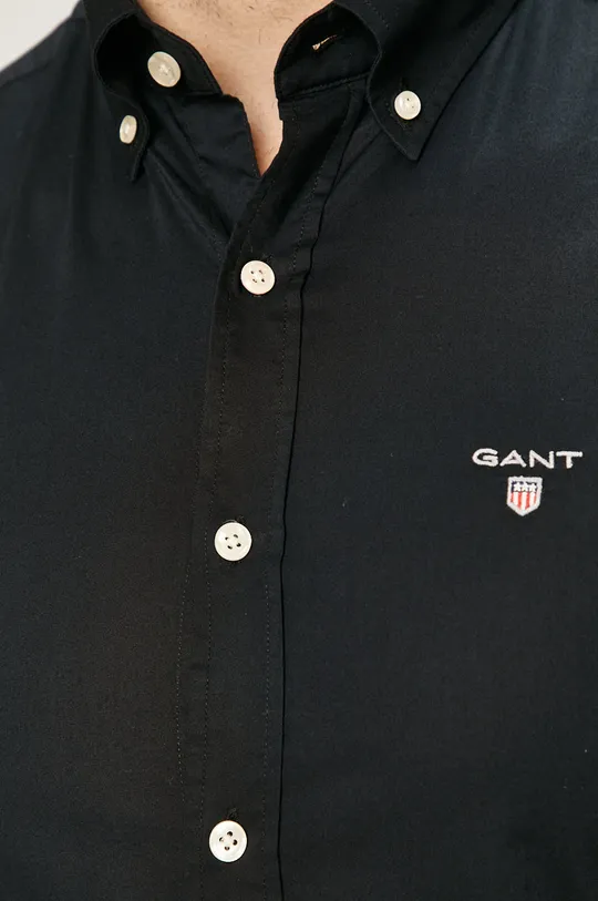 Gant - Βαμβακερό πουκάμισο μαύρο