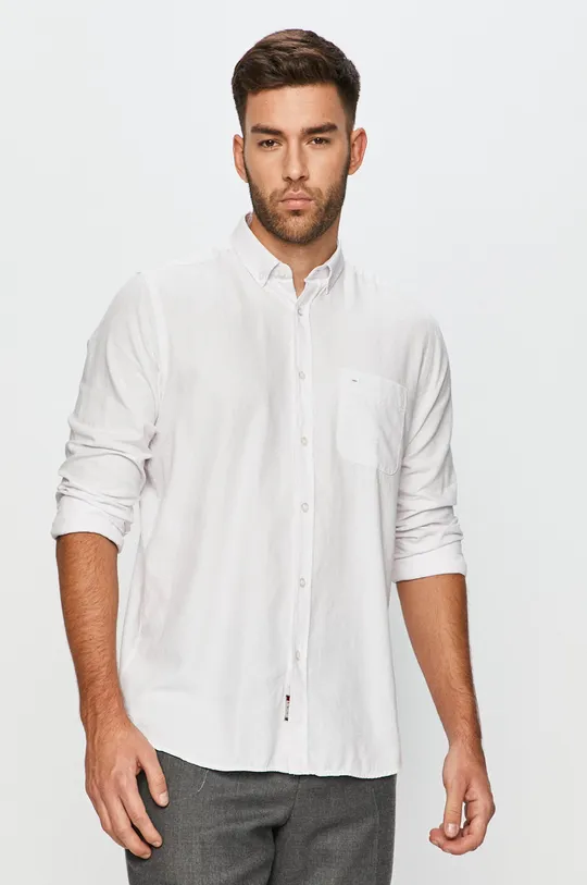 biały Cross Jeans - Koszula bawełniana Męski