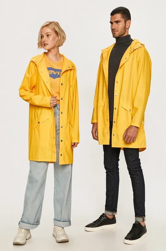żółty Rains - Kurtka przeciwdeszczowa Long Jacket 1202 Unisex