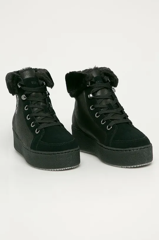 Blauer - Kožené členkové topánky čierna