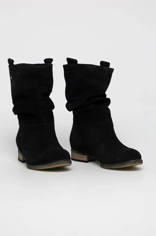 Wojas - Semišové topánky čierna