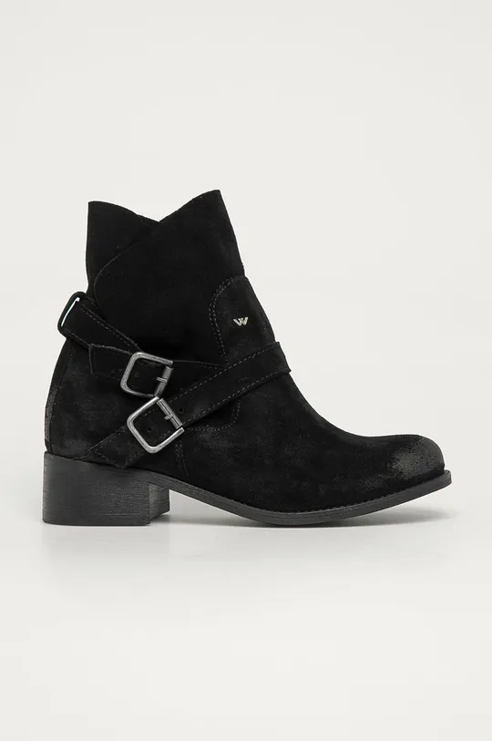 čierna Wojas - Semišové topánky Dámsky