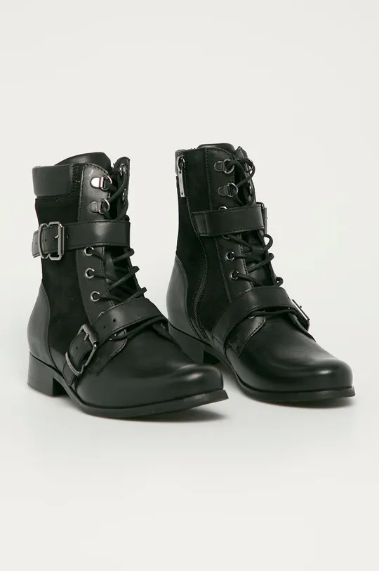 Wojas - Δερμάτινες μπότες μαύρο
