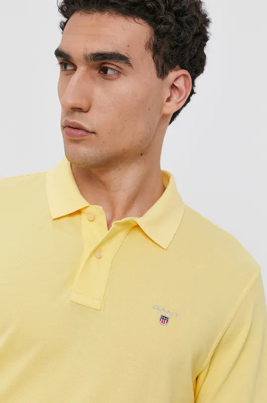 žltá Bavlnené polo tričko Gant