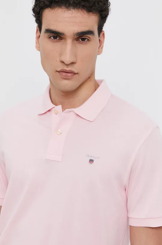 ružová Bavlnené polo tričko Gant