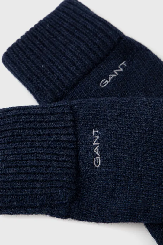 Μάλλινα γάντια Gant σκούρο μπλε