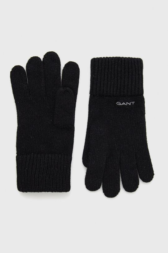 čierna Vlnené rukavice Gant Pánsky