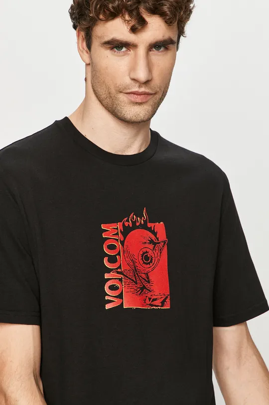 czarny Volcom - T-shirt Męski