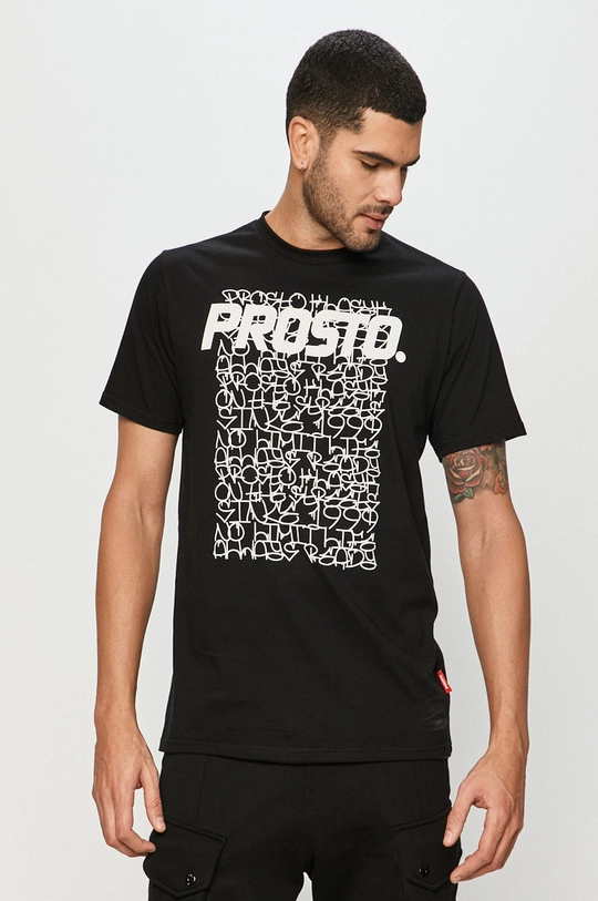 czarny Prosto - T-shirt Męski