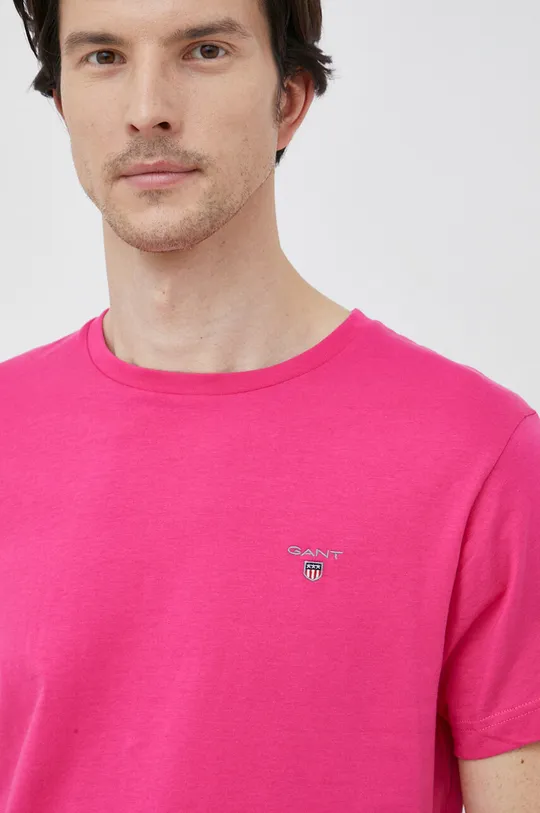 różowy Gant t-shirt bawełniany