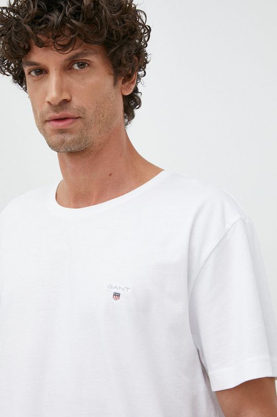 biały Gant t-shirt bawełniany