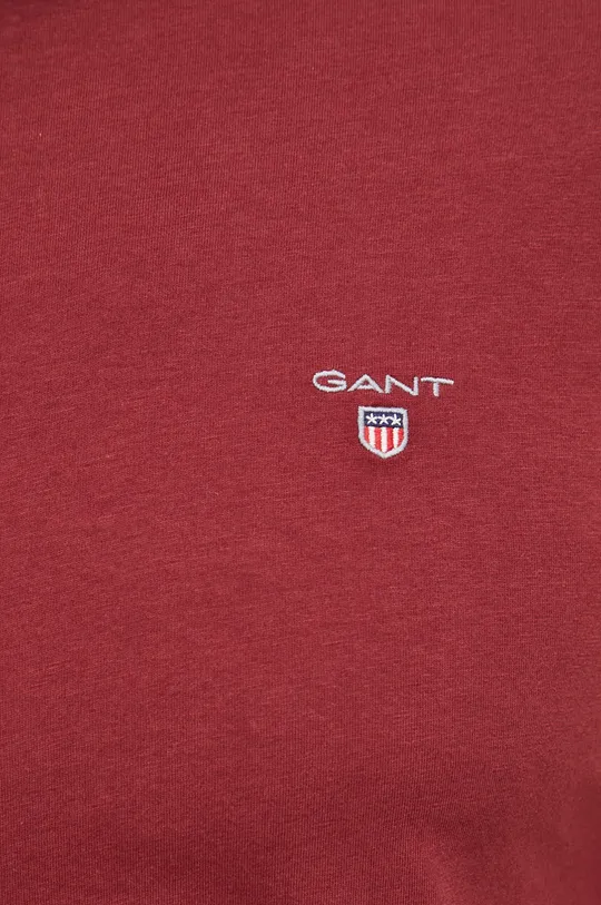 μπορντό Βαμβακερό μπλουζάκι Gant