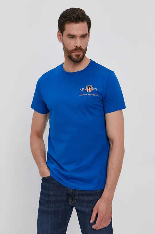 niebieski Gant T-shirt 2003081 Męski