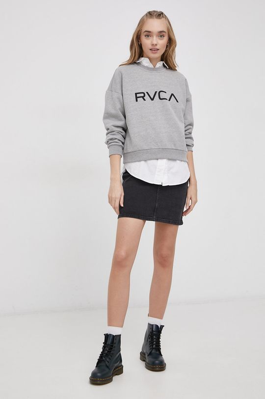 Bavlnená mikina RVCA sivá