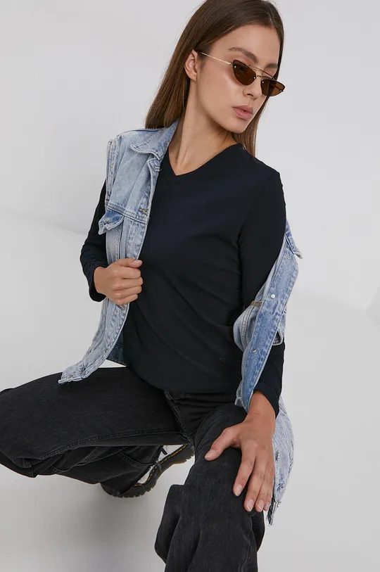 tmavomodrá Cross Jeans - Tričko s dlhým rukávom