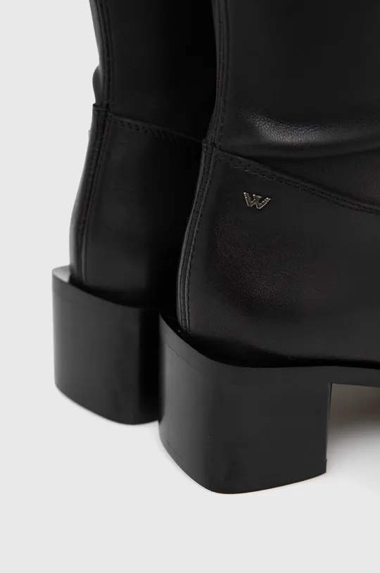 μαύρο Δερμάτινες μπότες Wojas
