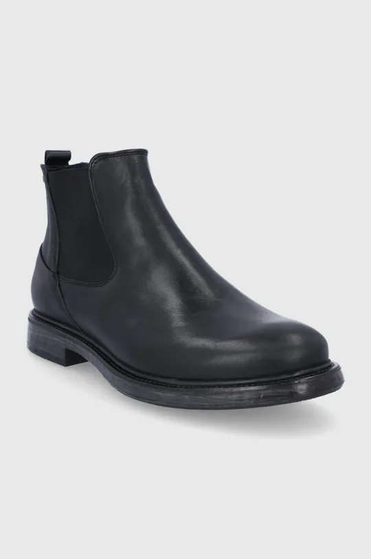 Kožené topánky Chelsea Wojas čierna