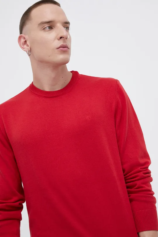 czerwony Cross Jeans Sweter bawełniany Męski