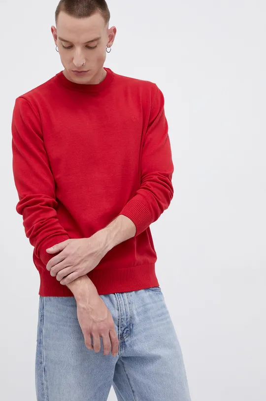 červená Bavlnený sveter Cross Jeans