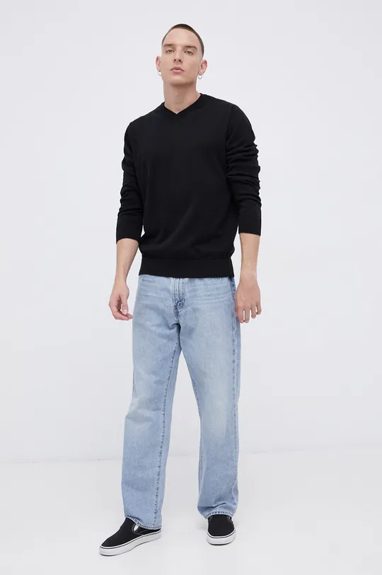 Cross Jeans Sweter bawełniany czarny