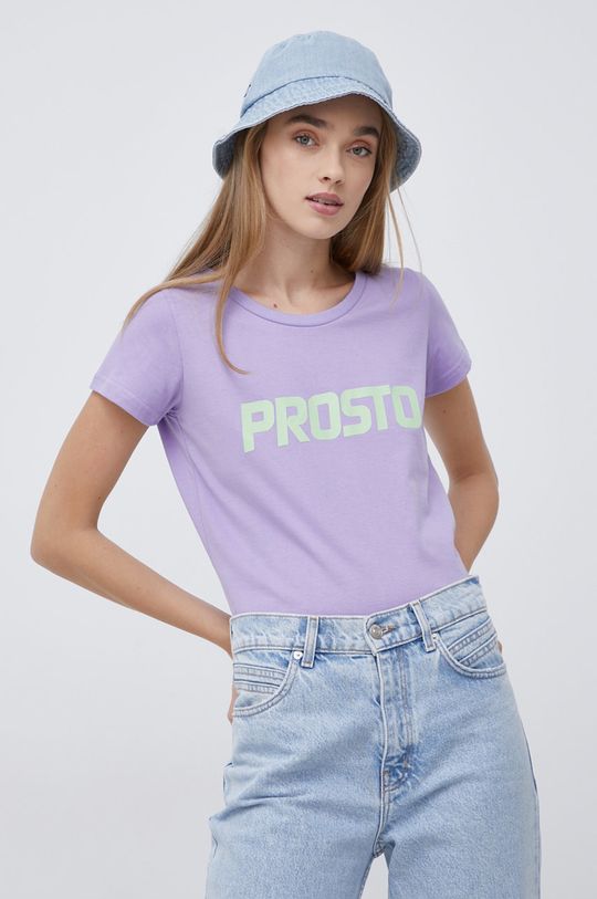 ciemny fioletowy Prosto T-shirt bawełniany Damski