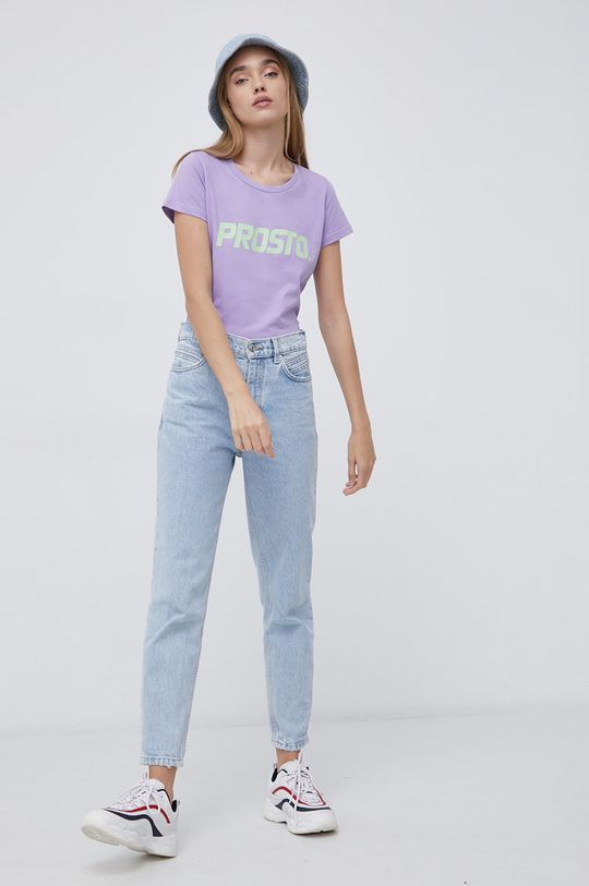 Prosto T-shirt bawełniany ciemny fioletowy