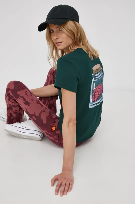 πράσινο Βαμβακερό μπλουζάκι Volcom Γυναικεία
