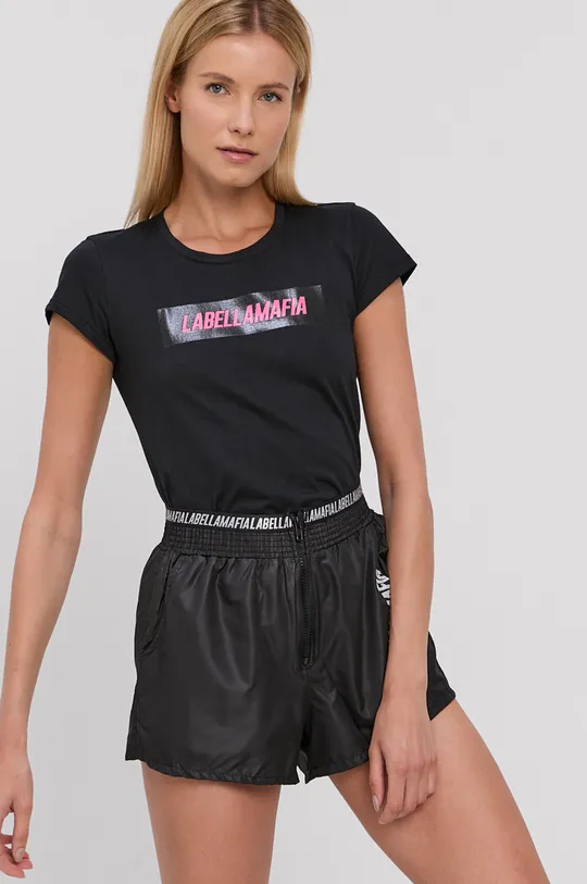 czarny LaBellaMafia T-shirt bawełniany Damski