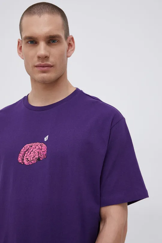 fioletowy Volcom T-shirt bawełniany