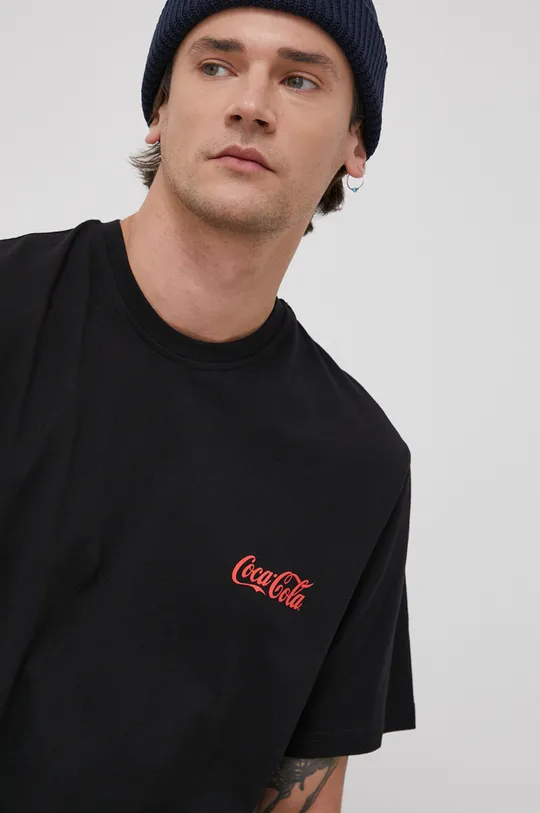 czarny Local Heroes T-shirt bawełniany x Coca Cola