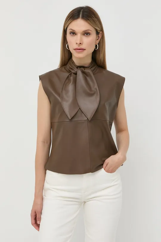 Кожаная блузка Custommade коричневый