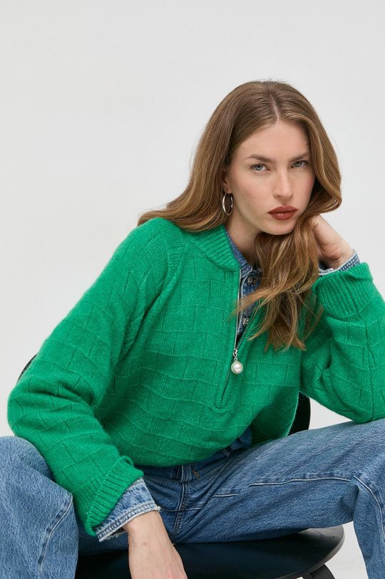 zielony Custommade sweter wełniany Titt Damski