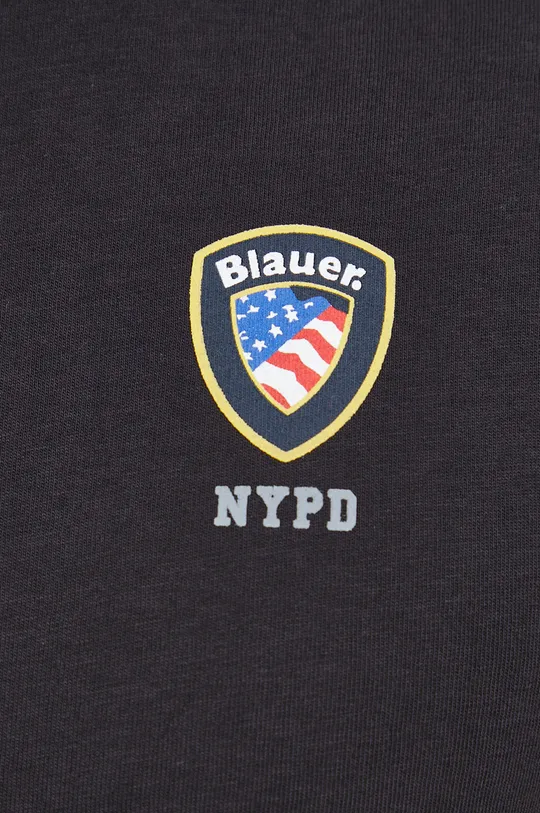 Bavlnené tričko s dlhým rukávom Blauer Pánsky