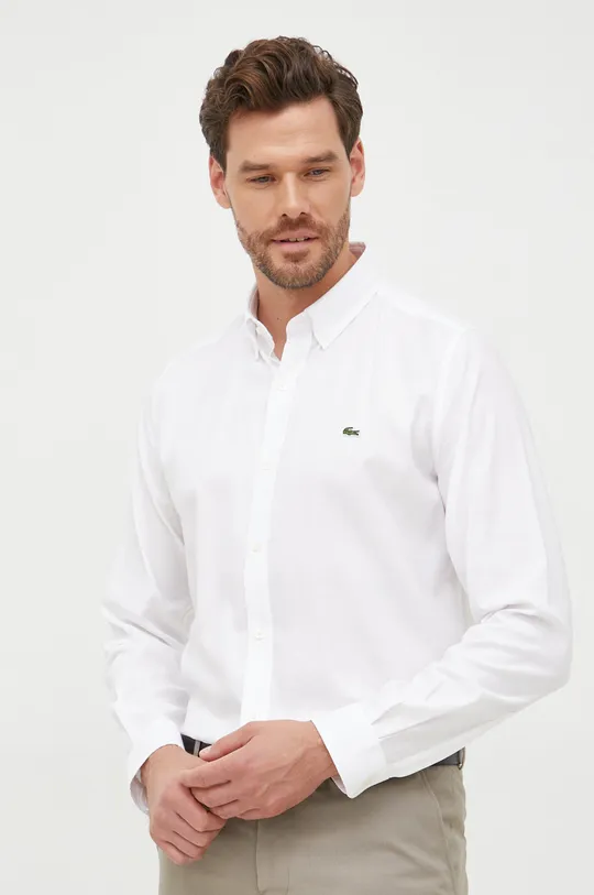 biały Lacoste koszula Męski