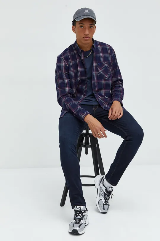 Βαμβακερό πουκάμισο Cross Jeans  100% Βαμβάκι