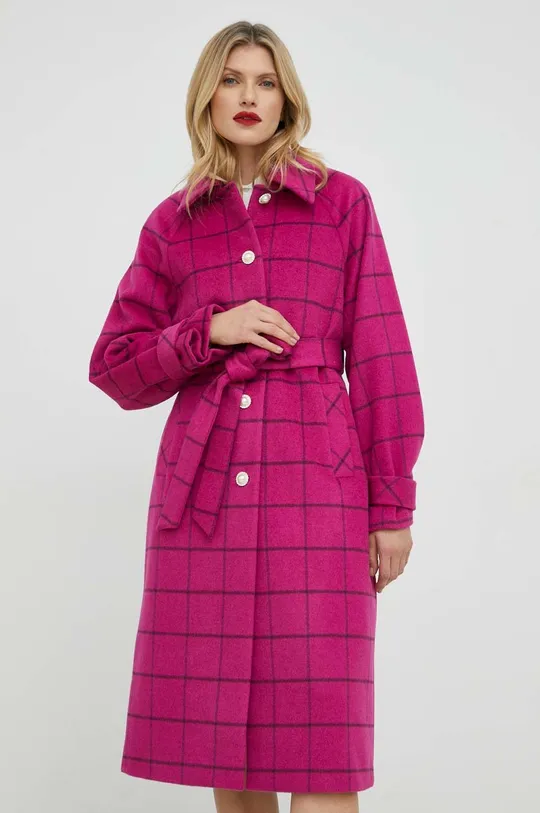ružová Vlnený kabát Custommade Isabel Dámsky