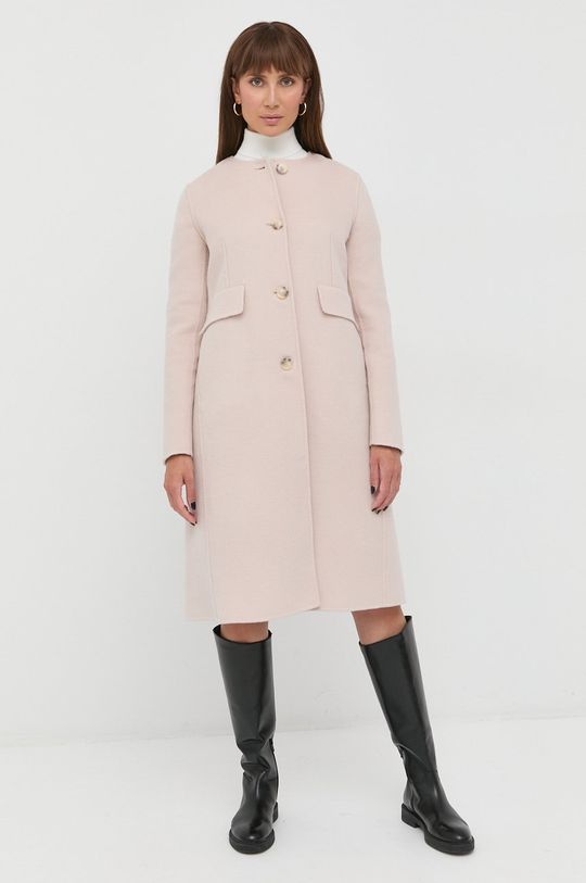 pastelově růžová Vlněný kabát Liviana Conti