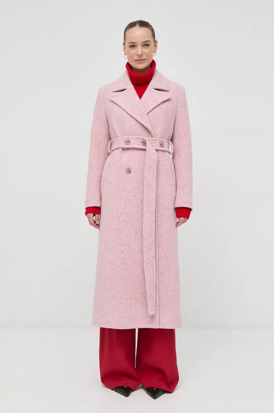 Vlnený kabát Beatrice B ružová