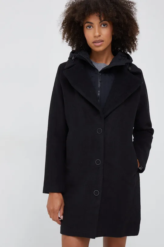 μαύρο Μάλλινο παλτό Bomboogie Γυναικεία