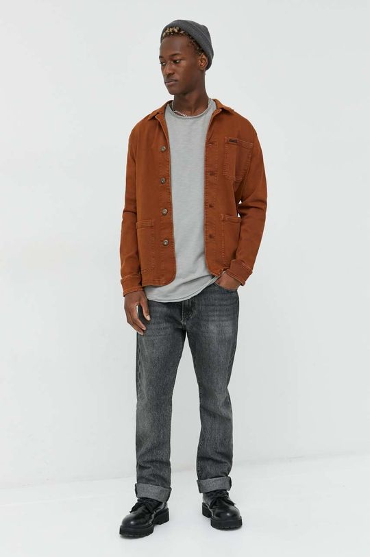 Džínová bunda Cross Jeans oranžová