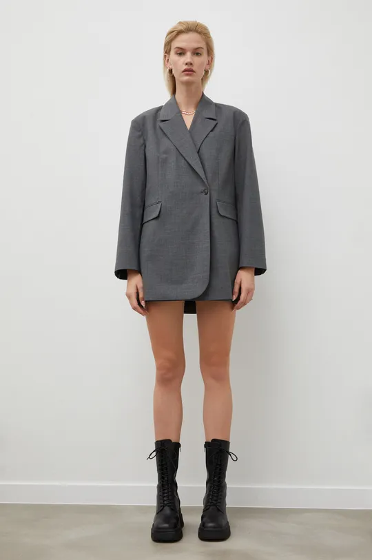 Birgitte Herskind blazer con aggiunta di lana grigio