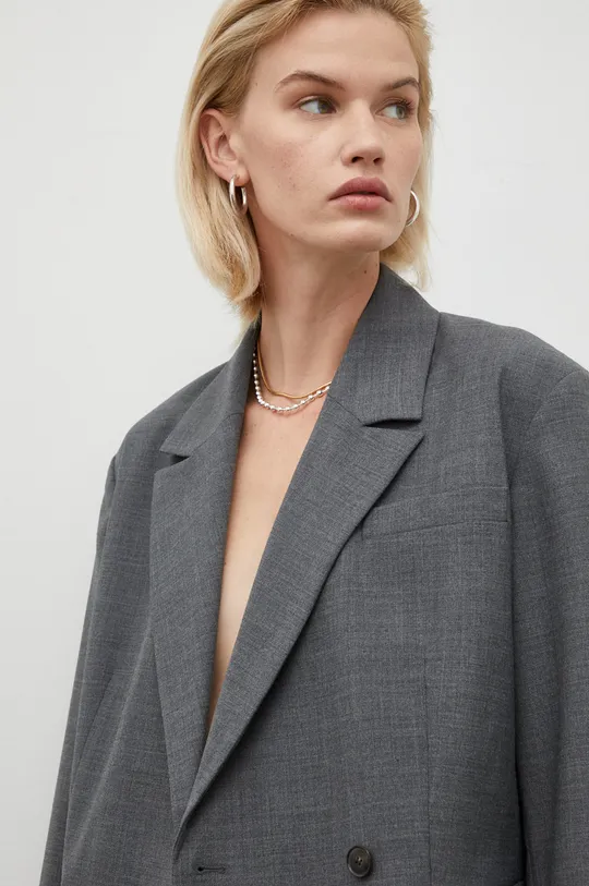 grigio Birgitte Herskind blazer con aggiunta di lana