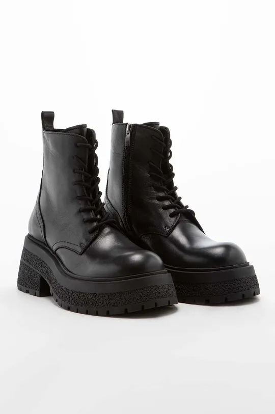 Δερμάτινες μπότες Charles Footwear Karen μαύρο