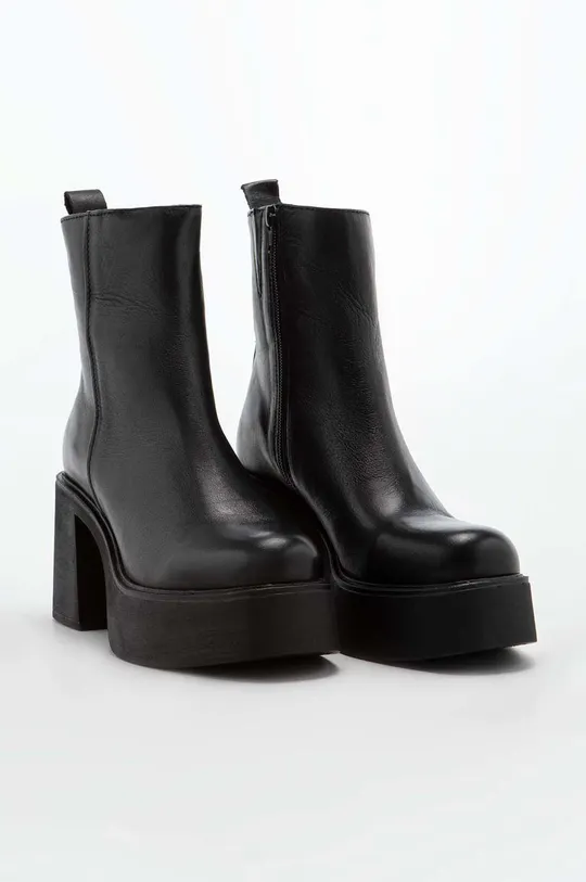 Δερμάτινες μπότες Charles Footwear Daisy μαύρο