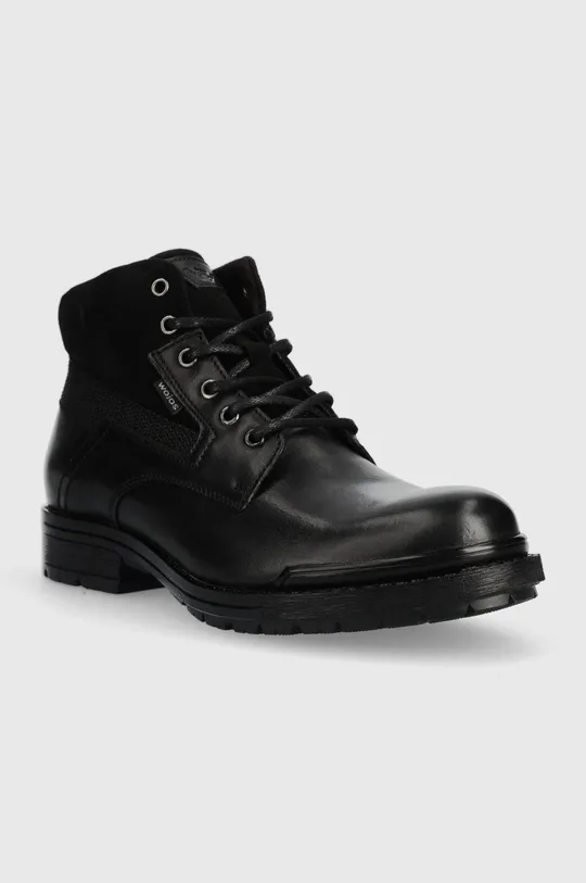 Kožené topánky Wojas čierna